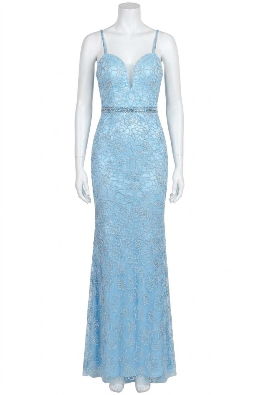 NEW SHERRI HILL beaded prom dress in light blue